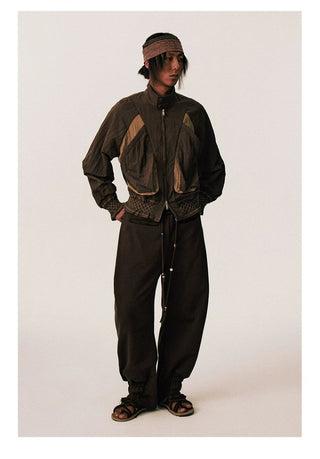 [CONP] Pleated Spliced €rinkle Nylon Jacket
