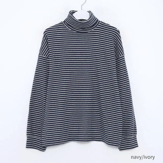 Striped turtleneck sweatshirt