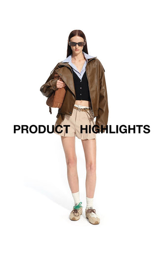 [NOTAWEAR] Oversized Leather Bomber Jacket