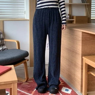 Pleated skirt, elastic waist pants