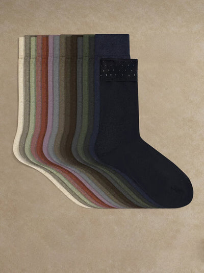 [CULTUM] Mercerized Cotton Crew Socks