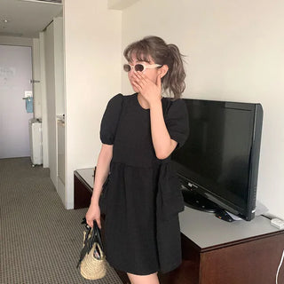 Pocket Point Back Ribbon Mini Dress