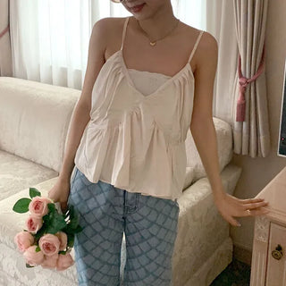 Shirred satin top