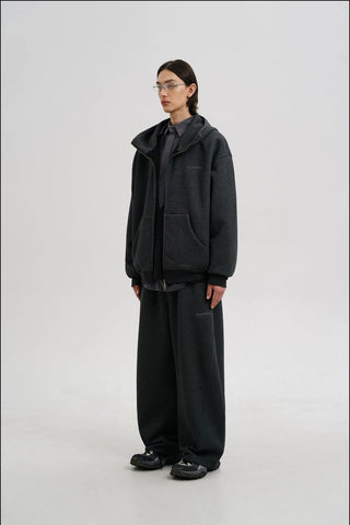 [MASONPRINCE] Air Layer Stand Collar Hoodie Set