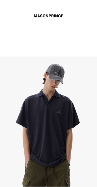 [MASONPRINCE] Embroidered Polo Shirt