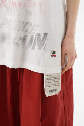 [MASONPRINCE] Cotton-Linen Graffiti Print Tank Top / Tee