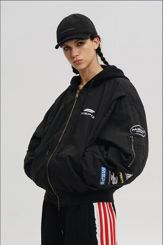 [MASONPRINCE] Boxy Racing Bomber Jacket