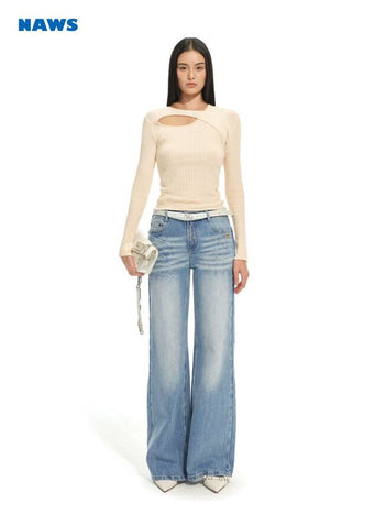 [NOTAWEAR] Cutout Ribbed Knit Top