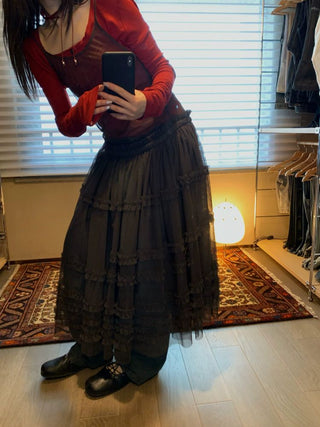 [NEVERSEEZ] Lyocell Wool Blend Henley Long Sleeve Tee