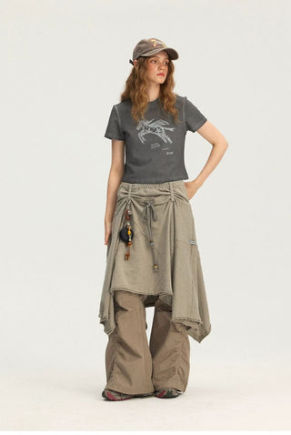 [Monterest] Unicorn Print Slim Fit Cropped Tee