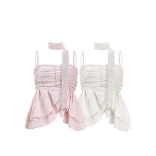 Scarf sleeveless blouse