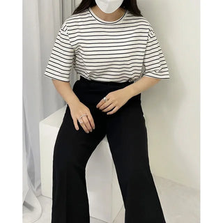 basic striped short sleeved tee