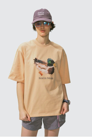 [Monterest] Ink Print Relaxed Fit Crewneck T-Shirt
