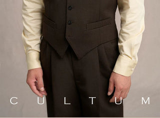 [CULTUM] 1930s Wool Blend Twill 4-Pocket Vest