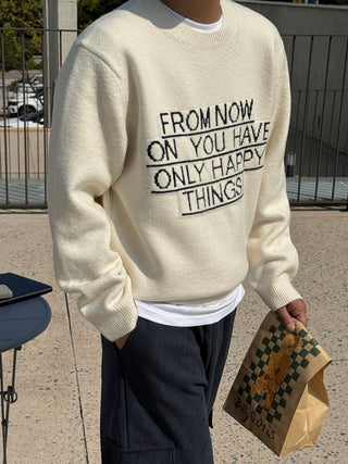 FROM NOW Intarsia Soft Knit