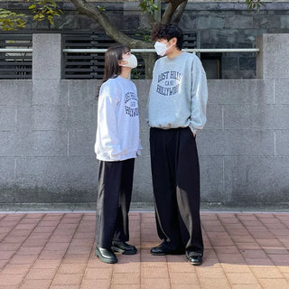 Brushed fleece lettering sweatshirt