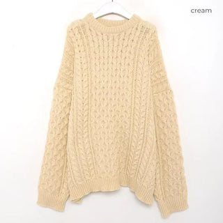 Cable knit oversized sweater
