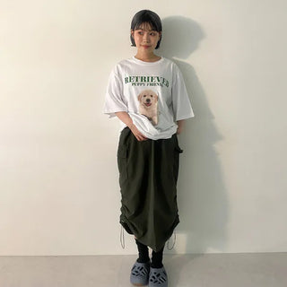 Nylon cargo skirt