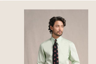 [CULTUM] 1930s Long Point Collar Cotton Shirt
