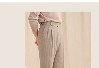 [CULTUM] Neapolitan Double Pleat Wool Blend Trousers