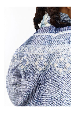 CONP Faux Lace Denim Quilted Jacket