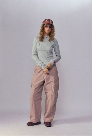 [Monterest] Fleece-Lined Half-Zip Long Sleeve Tee