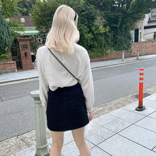 Striped turtleneck sweatshirt