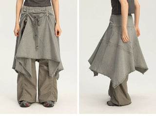 [Monterest] A-Line Patchwork Sweat Skirt