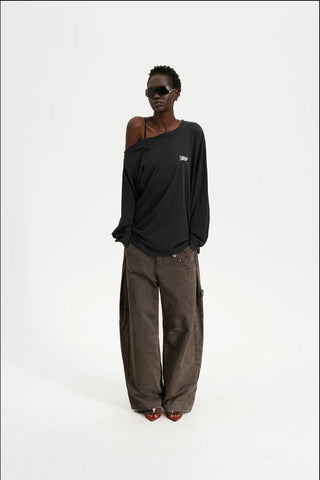 [MASONPRINCE] Double Layer Collar Long Sleeve Tee