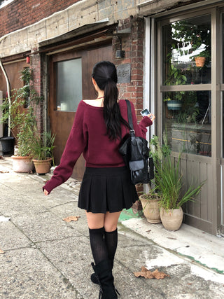 (Pleated skirt with built-in inner shorts)
