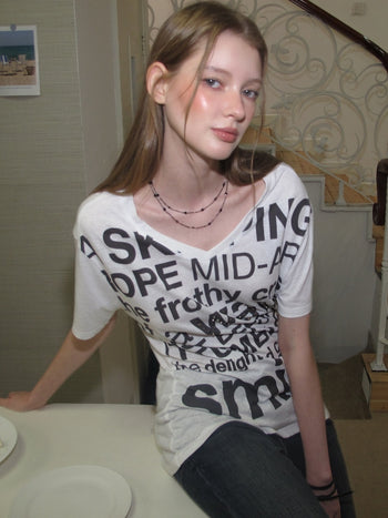 [NECY] Original Letter Stud Slim Line T