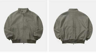 [Monterest] Wool Blend Stand Collar Harrington Jacket