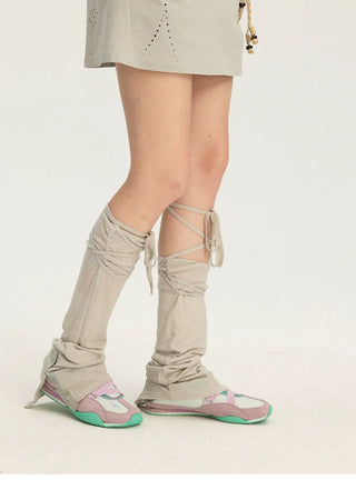 [Monterest] Lyocell Wool Blend Lace-Up Leg Warmers