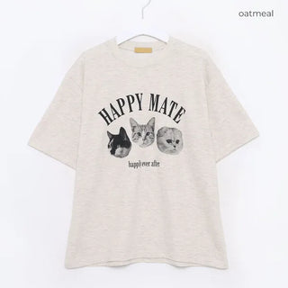 Happy Cat Short-Sleeved T-Shirt