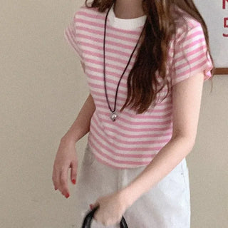 Striped short-sleeved T-shirt