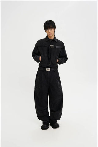 [MASONPRINCE] Washed Cotton Work Jacket & Pants Set