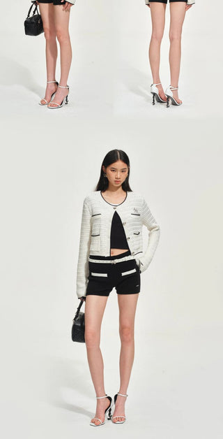 [NOTAWEAR] Cable Knit Cropped Cardigan