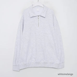Oversized Half-Zip Color Sweatshirt