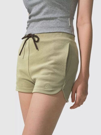 [Monterest] Drawstring Logo Embroidered Sweat Shorts