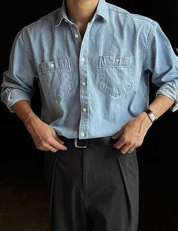Pen Two-Pocket Stone Denim Shirt (3 colors)