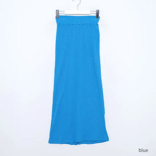 Ribbed slit skirt