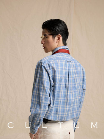 [CULTUM] Cotton Plaid Work Shirt with Pockets