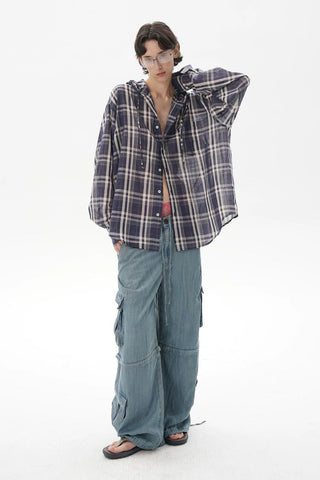 [MASONPRINCE] Lightweight Cotton Plaid Shirt