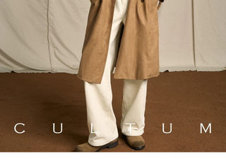 [CULTUM] Faux Suede Trench Coat