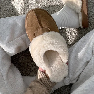 [High-Quality Leather] 0615 Soft Fur Slippers (1 color)
