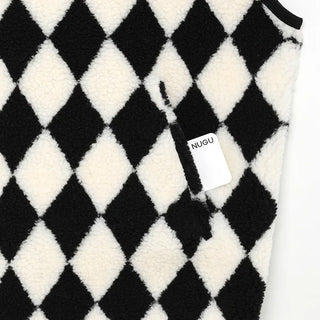 Checkered fleece vest