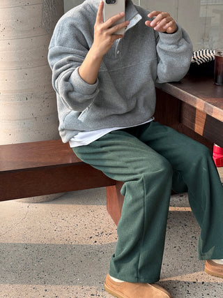 Steady Fleece-Lined Corduroy Wide Pants