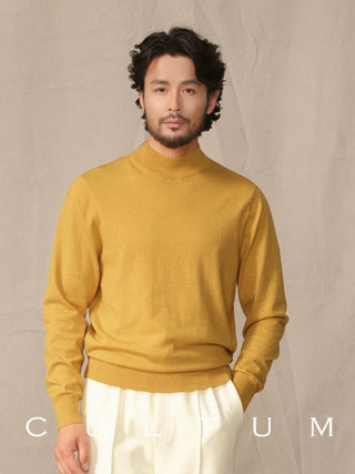 [CULTUM] Cashmere Blend Mock Neck Sweater