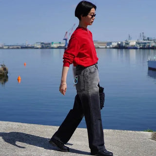 Gradient denim pants