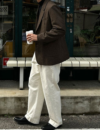 Modern Herringbone Wool Jacket (3 colors)